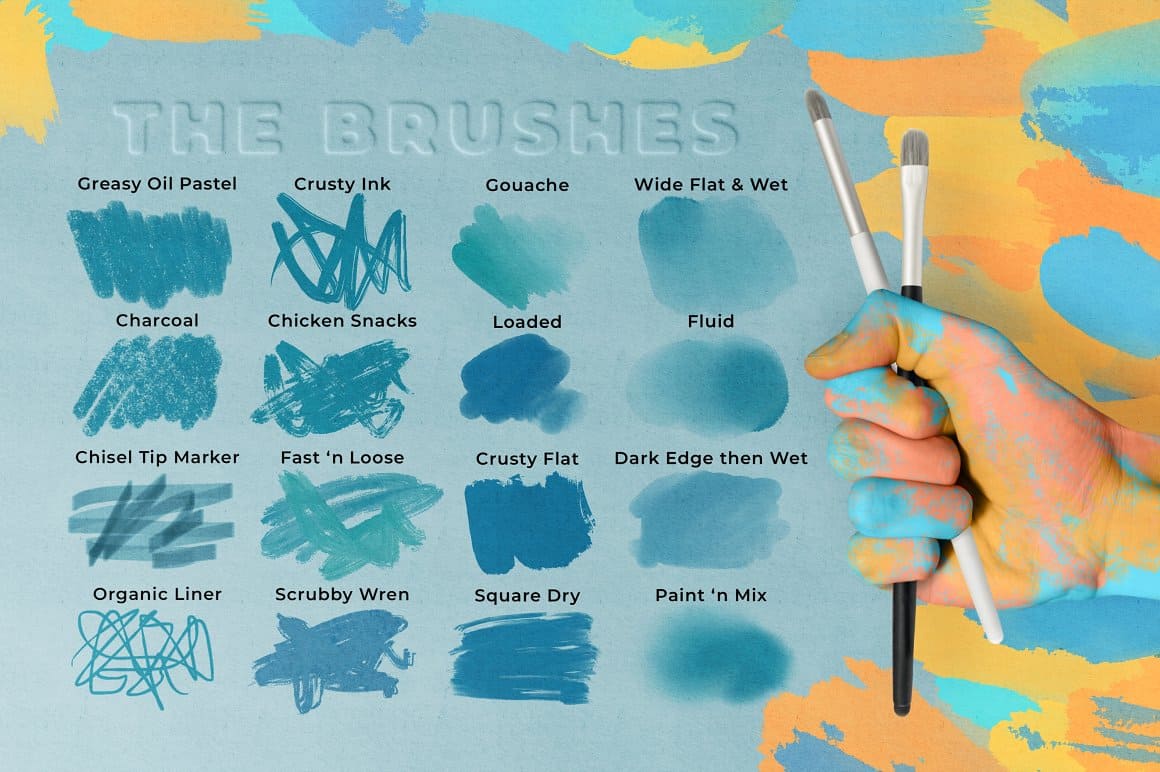 16 different types of brushes.