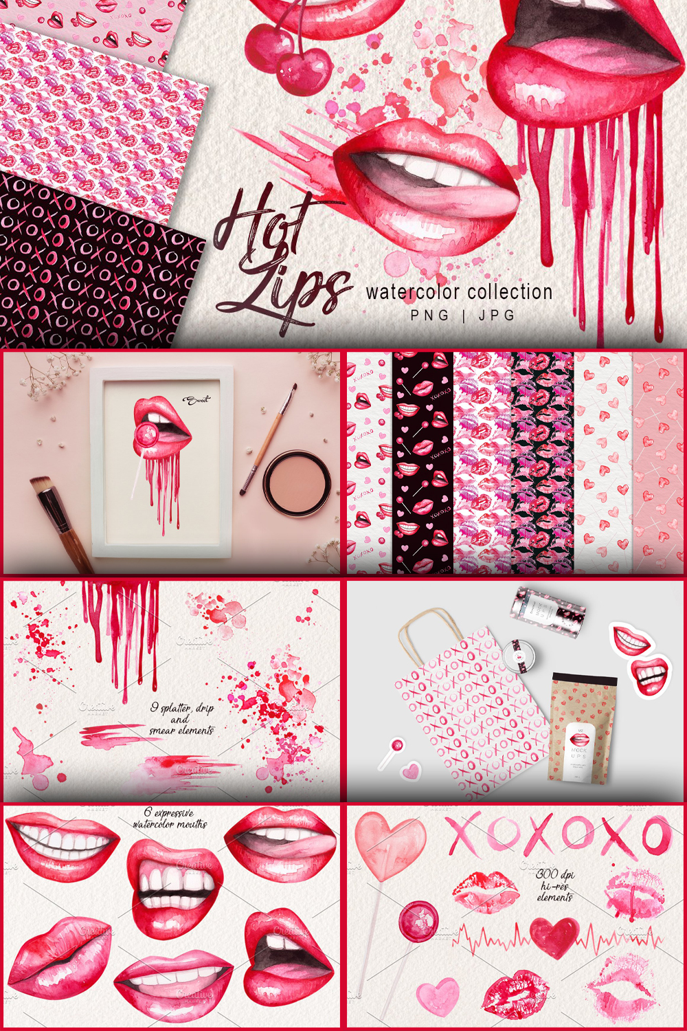 Watercolor lips collection of pinterest.