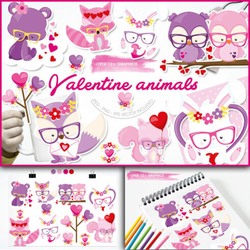 Ordinary animals are painted in pink colors for Valentine's Day.