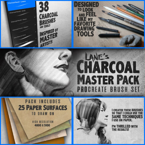 Illustrations with the charcoal master pack.