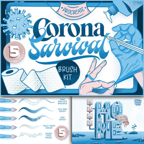 Images with corona survival brush kit.