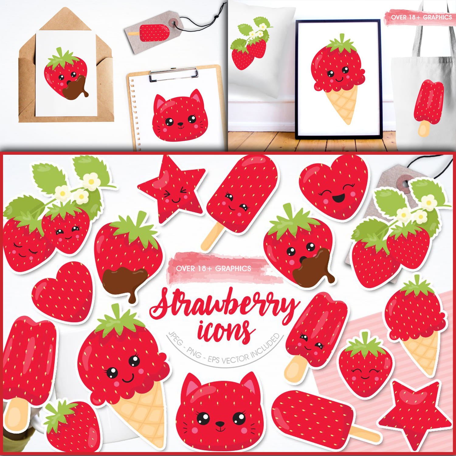 Options for using strawberry icons.