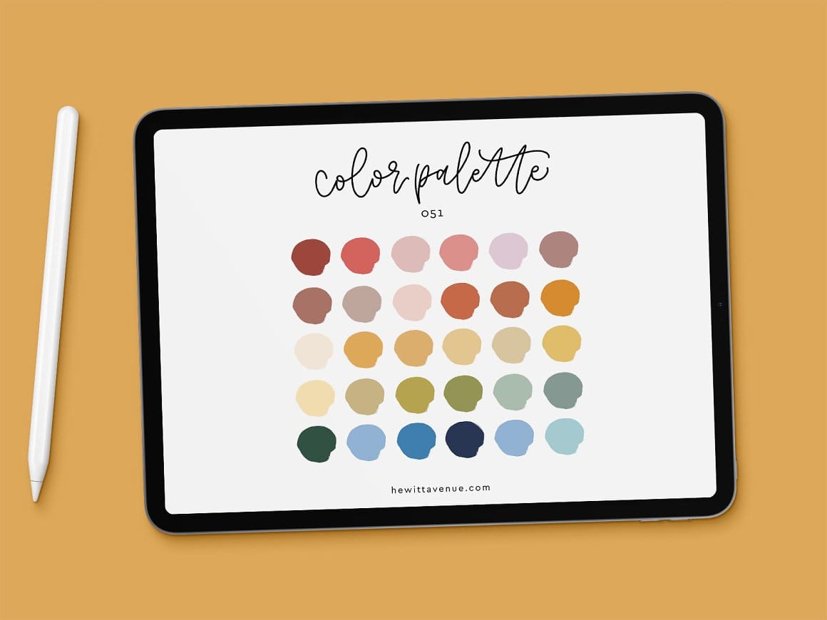 Preview color palette on the tablet.