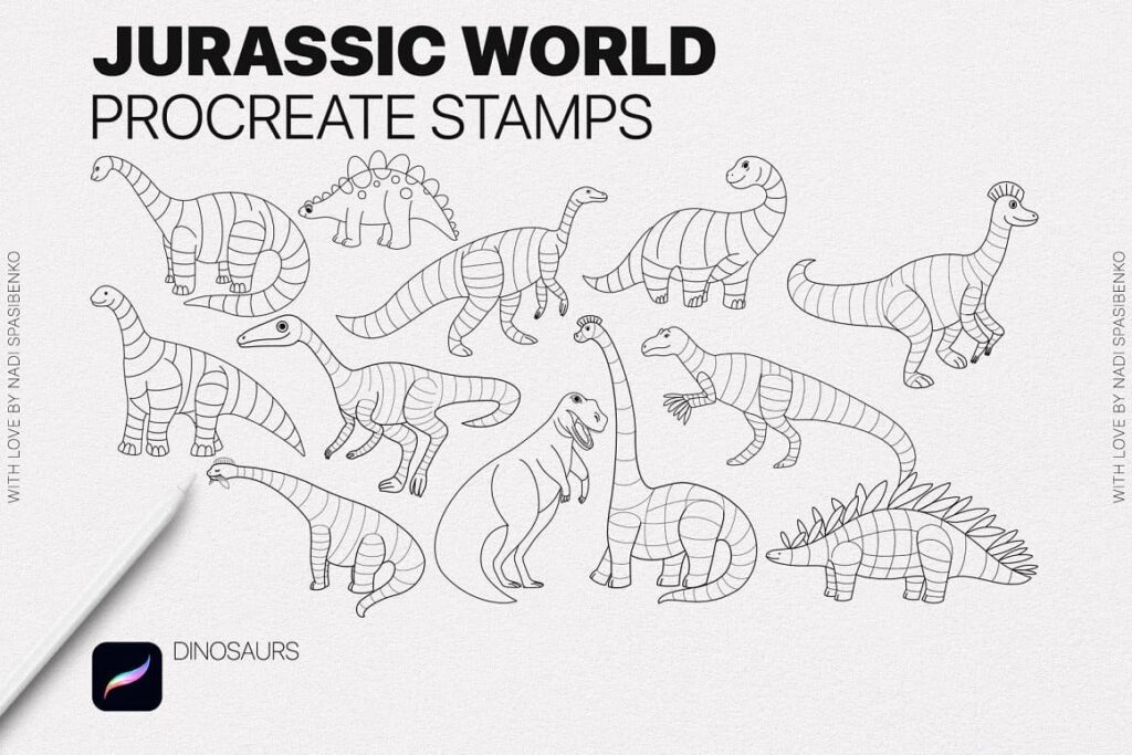 Jurassic World Procreate Stamp – MasterBundles