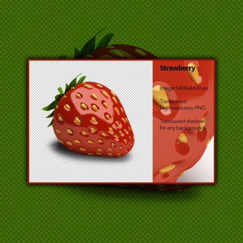 Transparent high resolution PNG of strawberries.