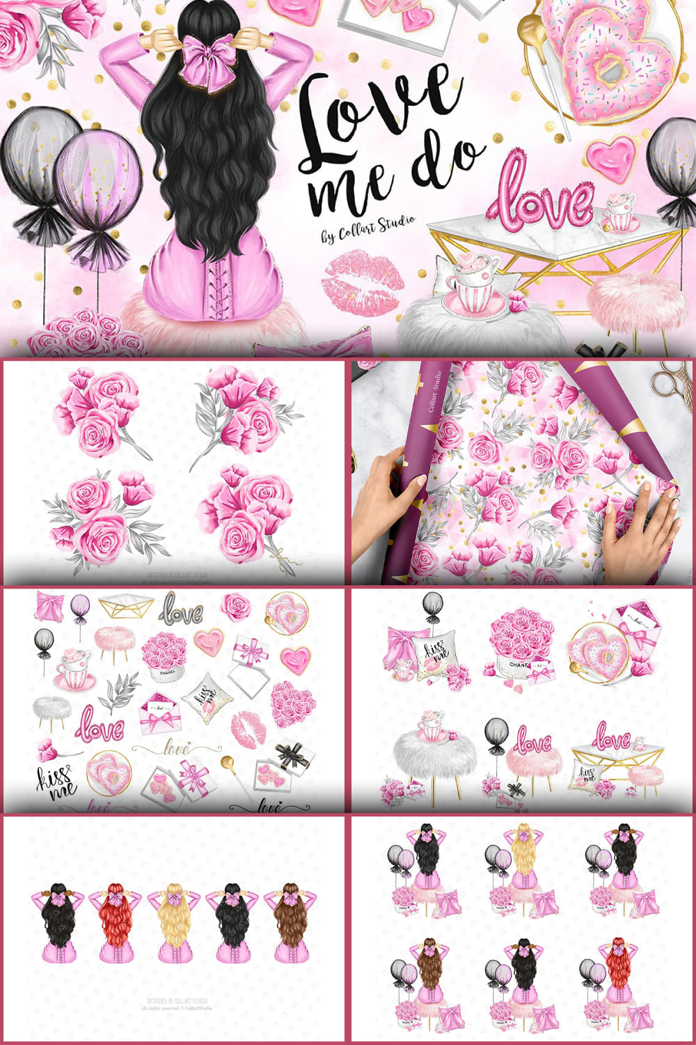 Slides with pink flowers, dresses and gifts - everything that Valentine's Day is famous for.