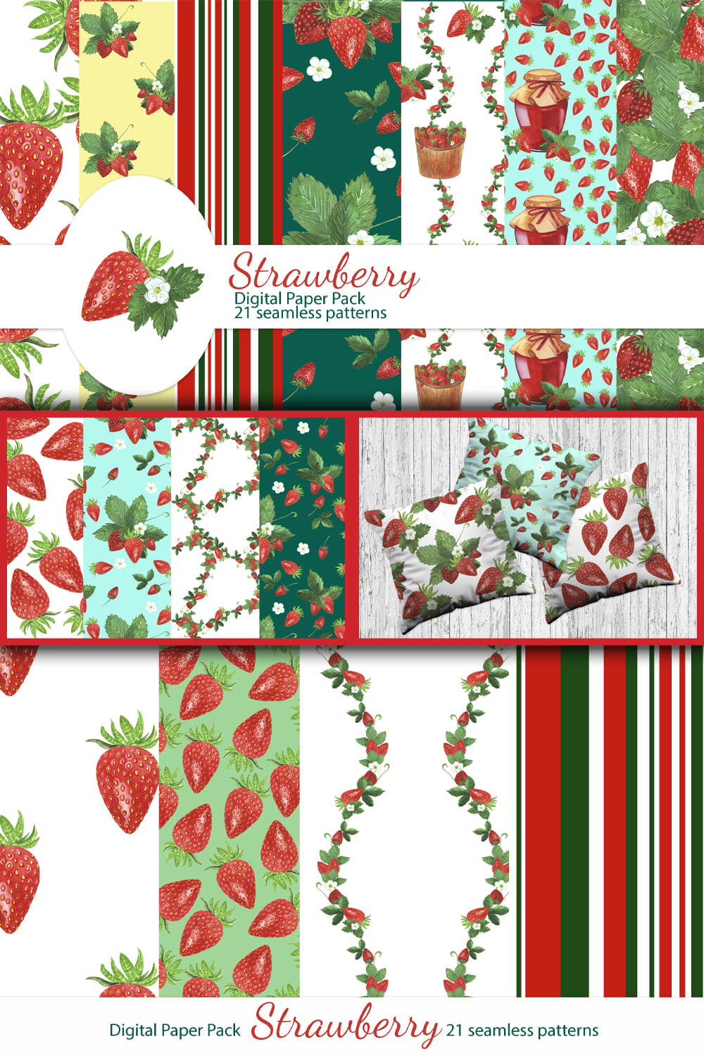 One slide with a strawberry pattern and another slide using this pattern.