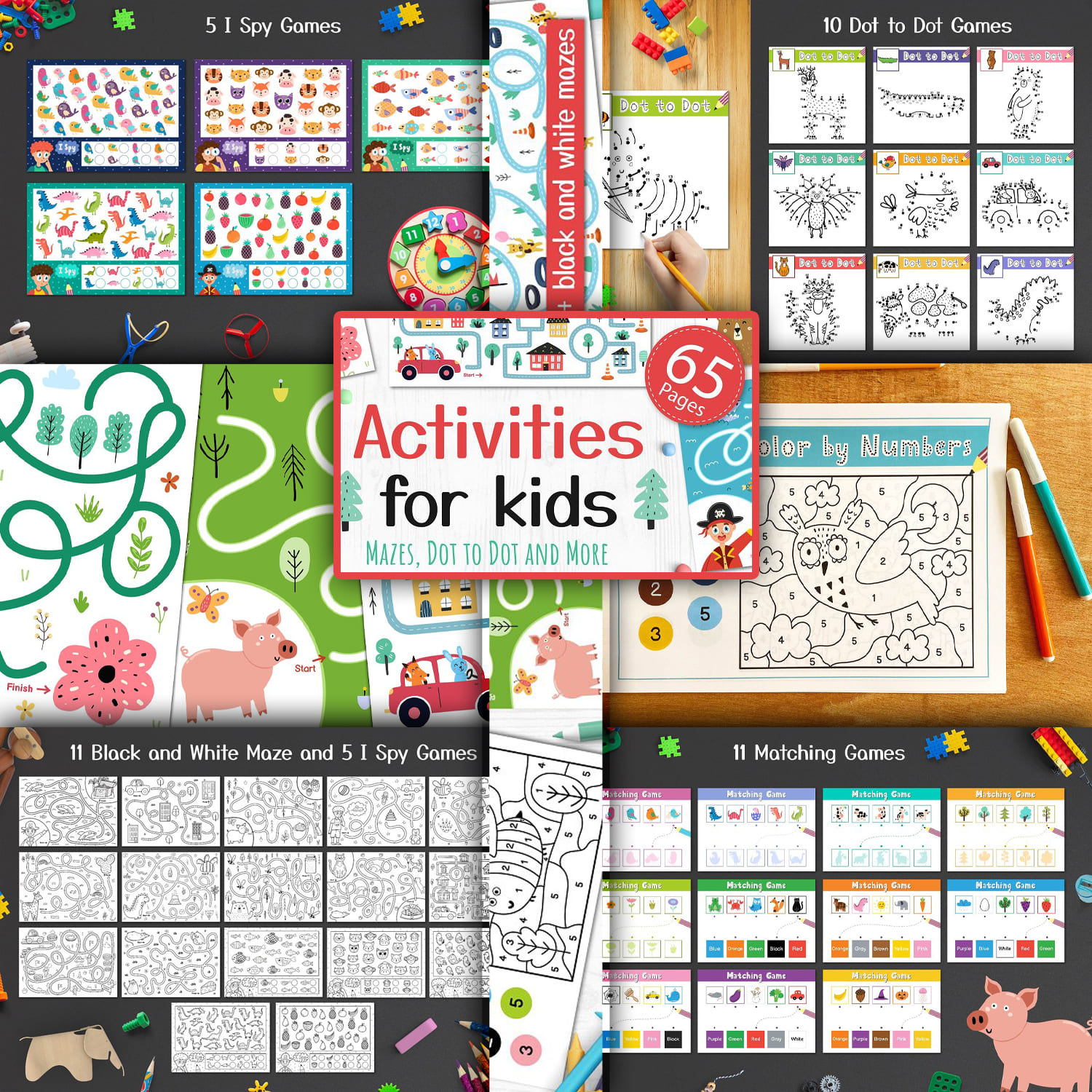 All slides of activities for kids.