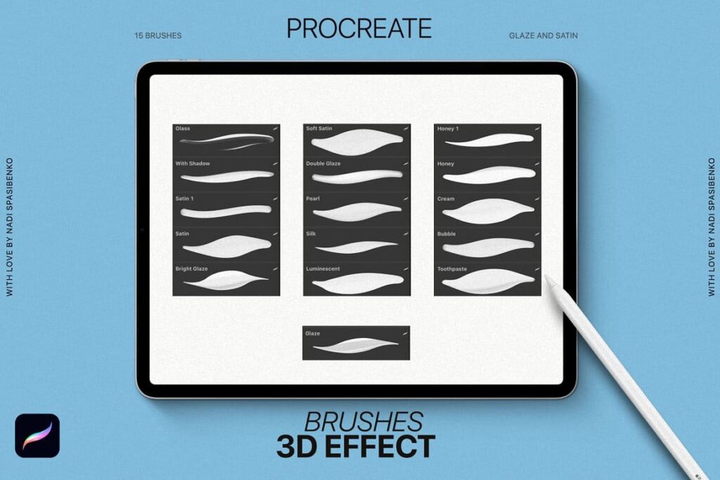 3D Effect Procreate Brushes – MasterBundles