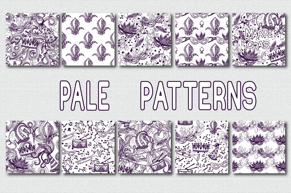 A purple pale patterns of Mardi Gras.