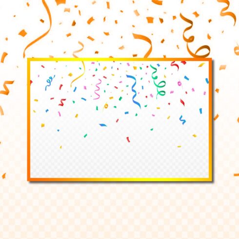 Confetti Falling Vector For Festival on a white background.