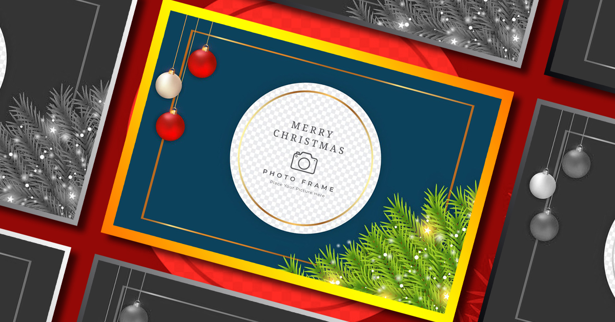 Christmas Photo Frame With Pine Leaf – MasterBundles