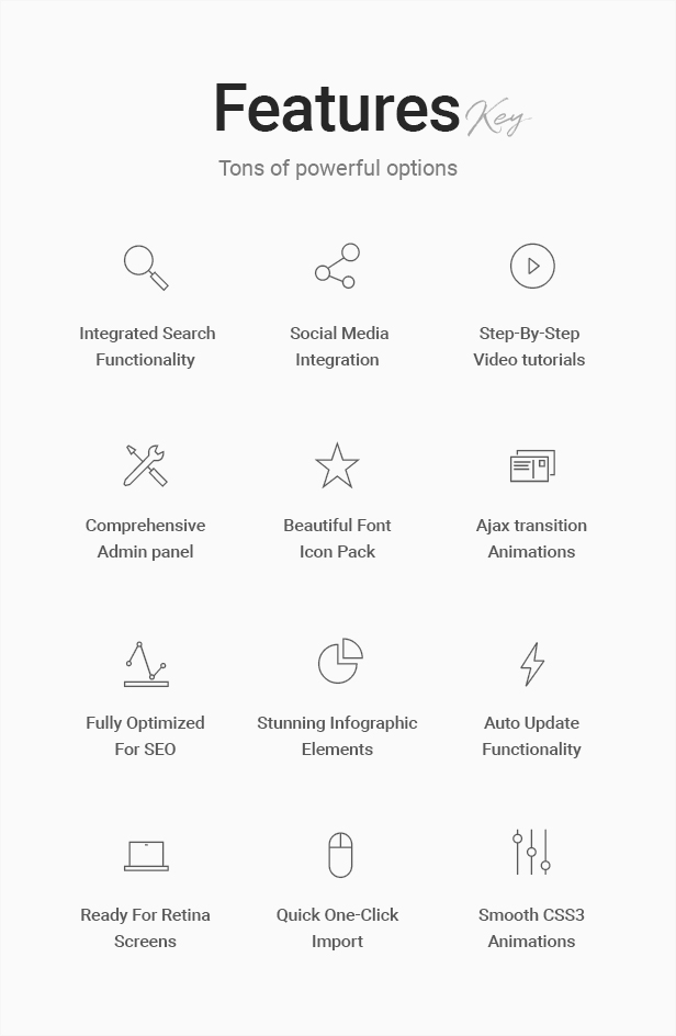 Icons for site navigation.
