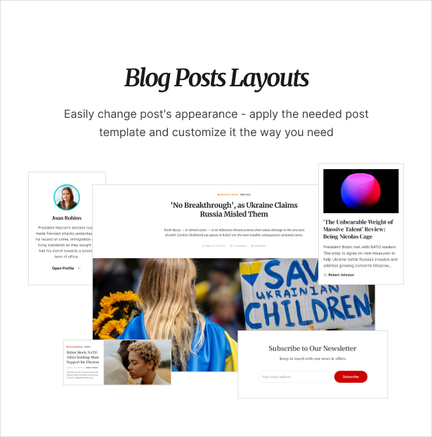 Blog posts on newspaper template.