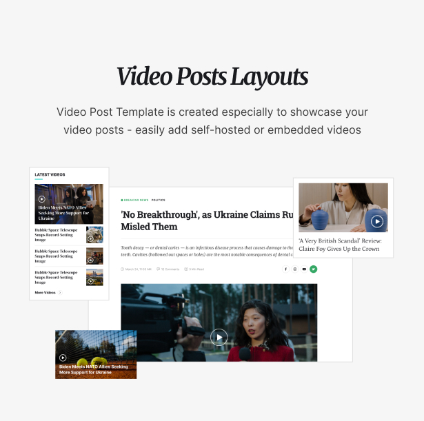 Video posts in the electronic newspaper.