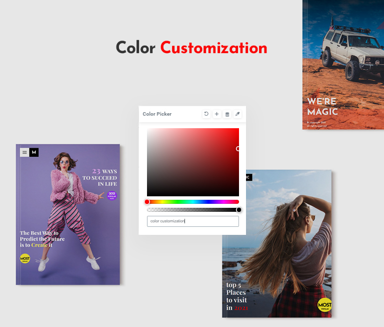 A colorful palette of image modifications.