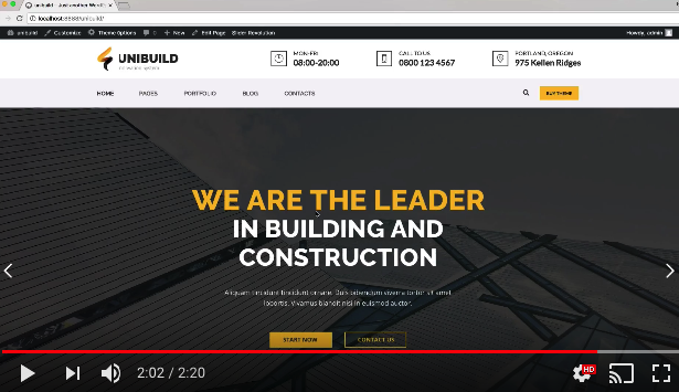 Video preview of the website template.