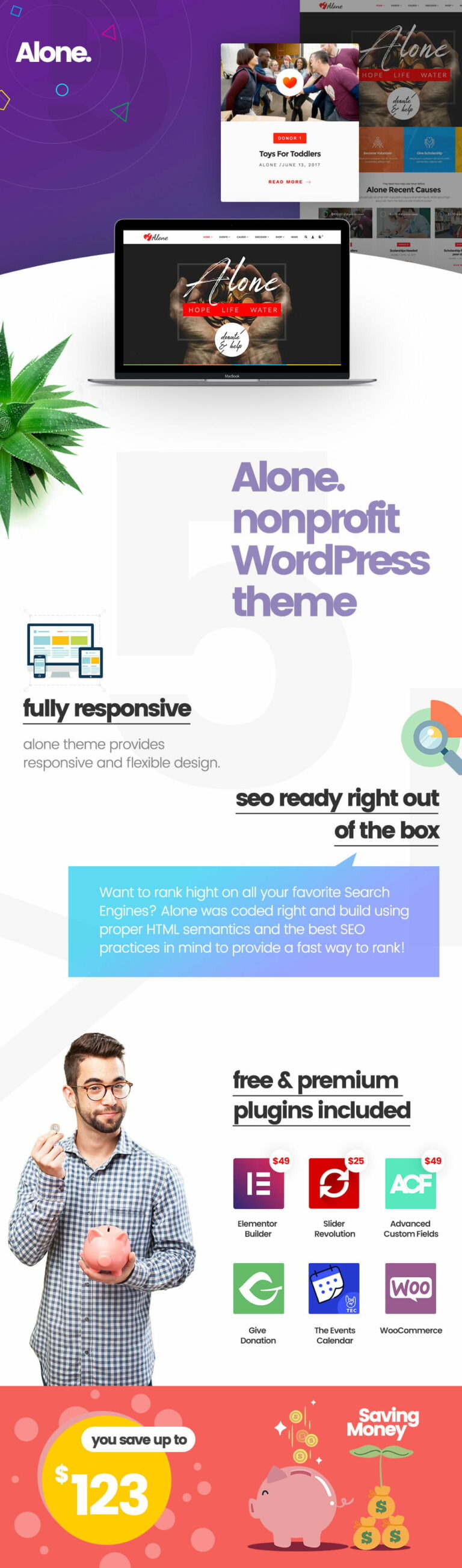 Alone Charity Multipurpose Nonprofit WordPress Theme MasterBundles