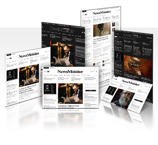 Newspaper website template pages.