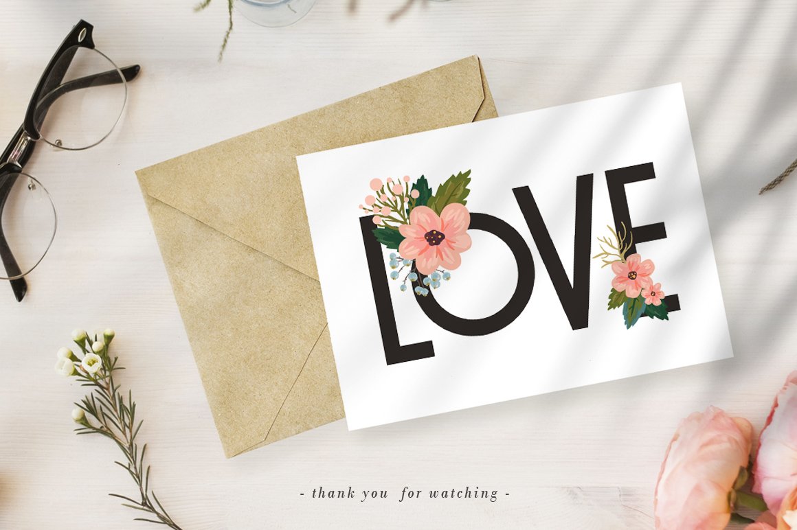 Postcards with prints with flowers.