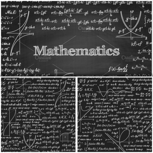 Images with mathematics school vector set.