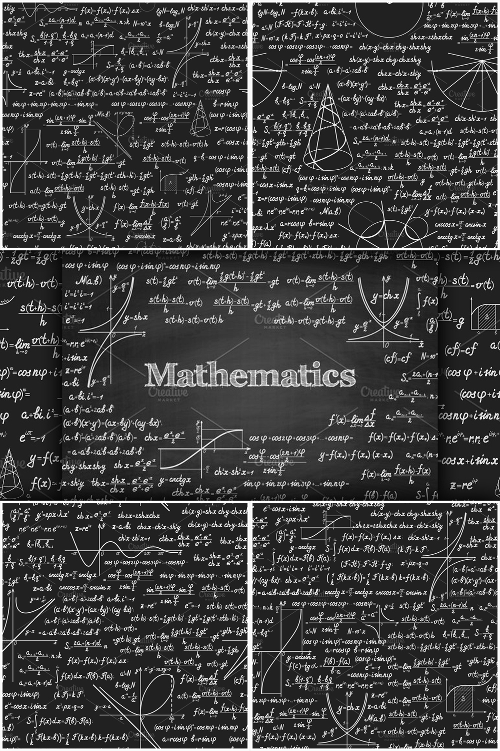 Pinterest illustrations of mathematics school vector set.