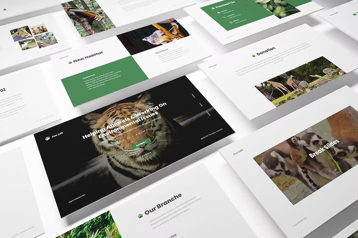 Donation of Zoo Powerpoint Template.
