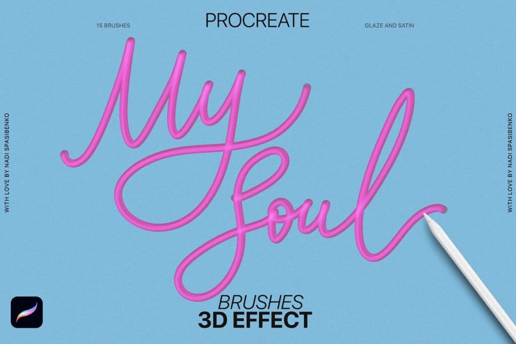 3D Effect Procreate Brushes – MasterBundles