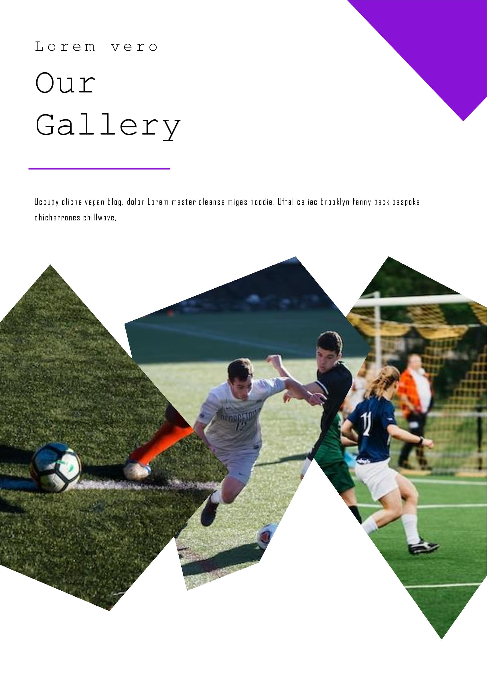 A gallery with an image of a football game.