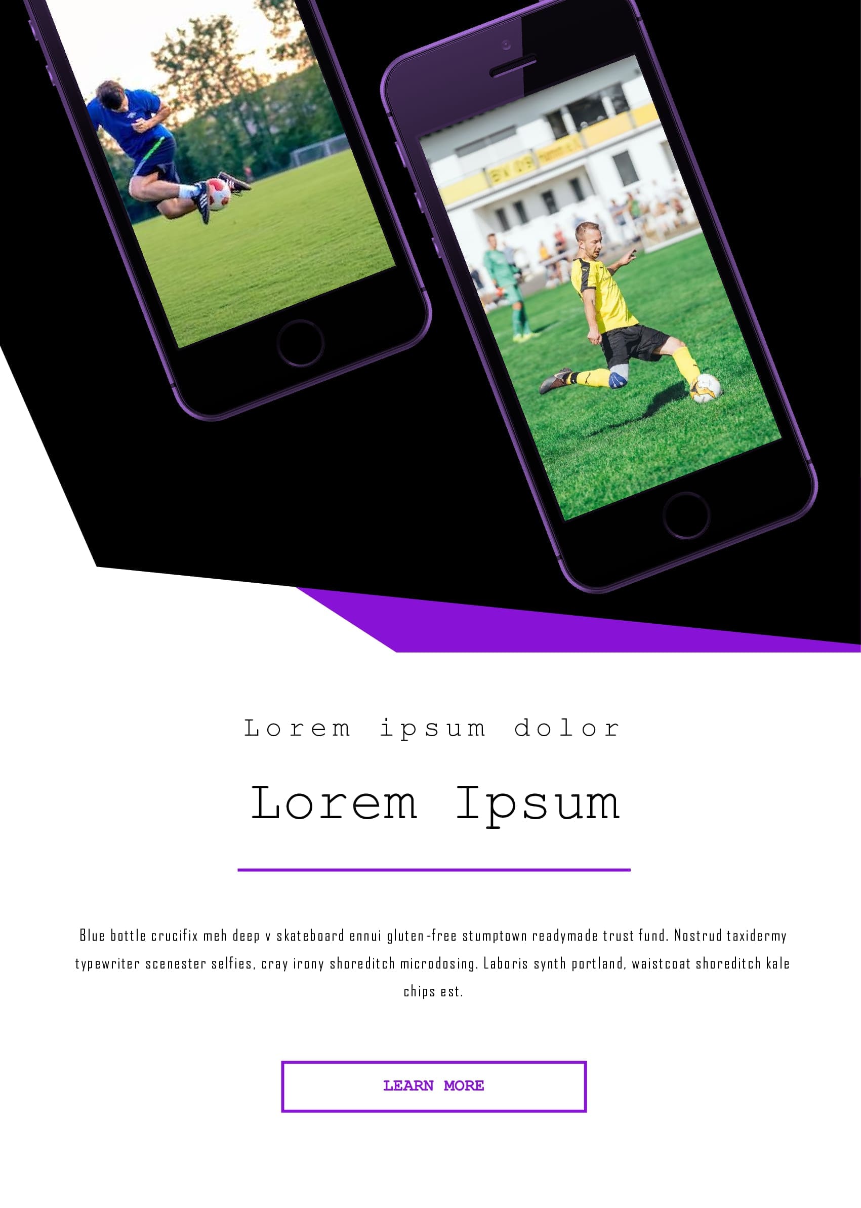 Phones where a football game is taking place are shown in parallel.