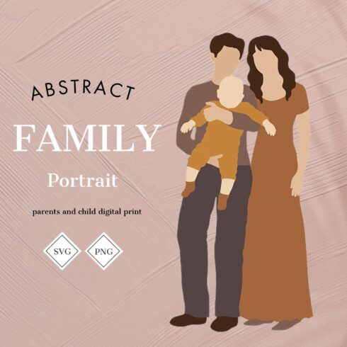 Abstract family portrait SVG clipart, main picture 1500x1500.