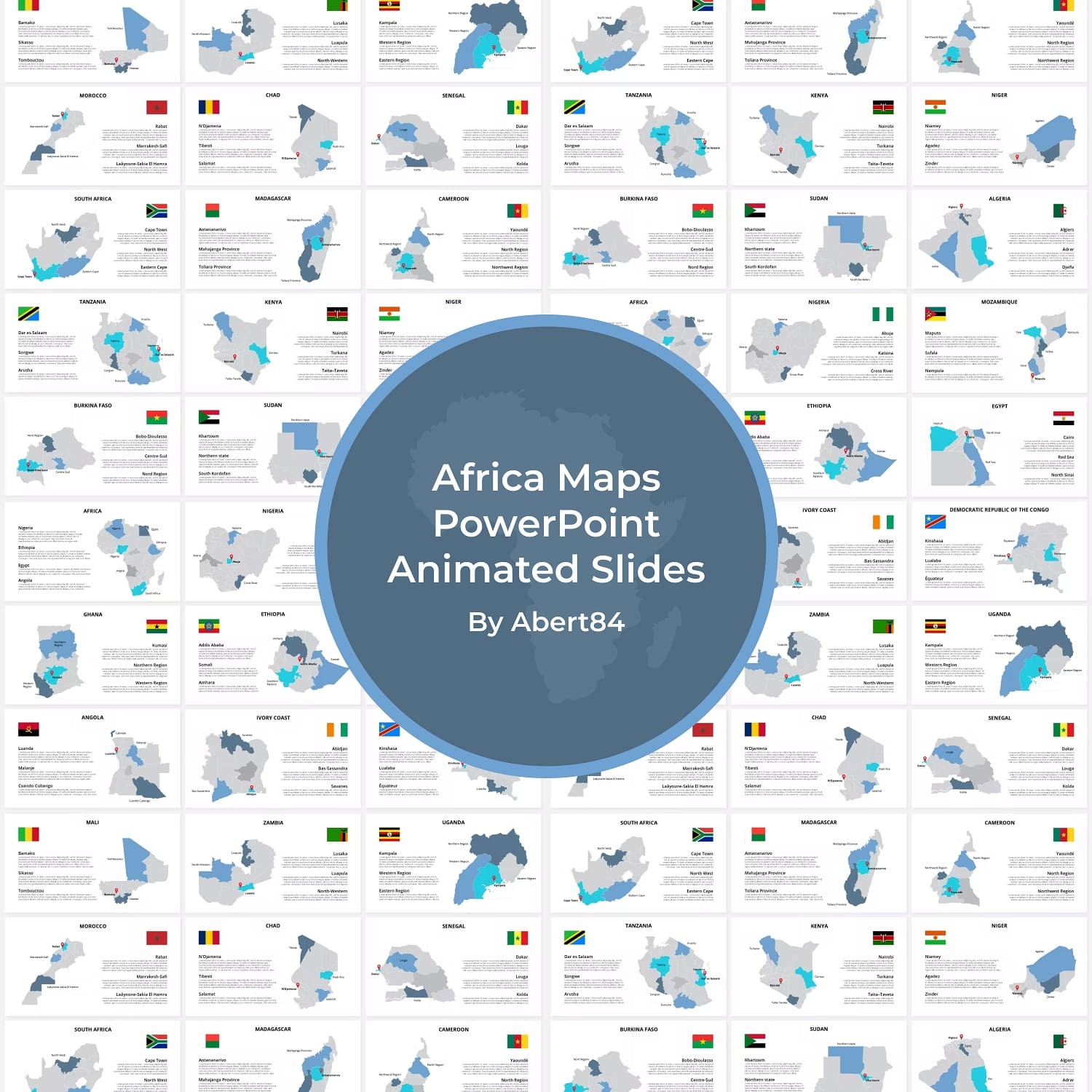 Information and Africa maps Powerpoint.