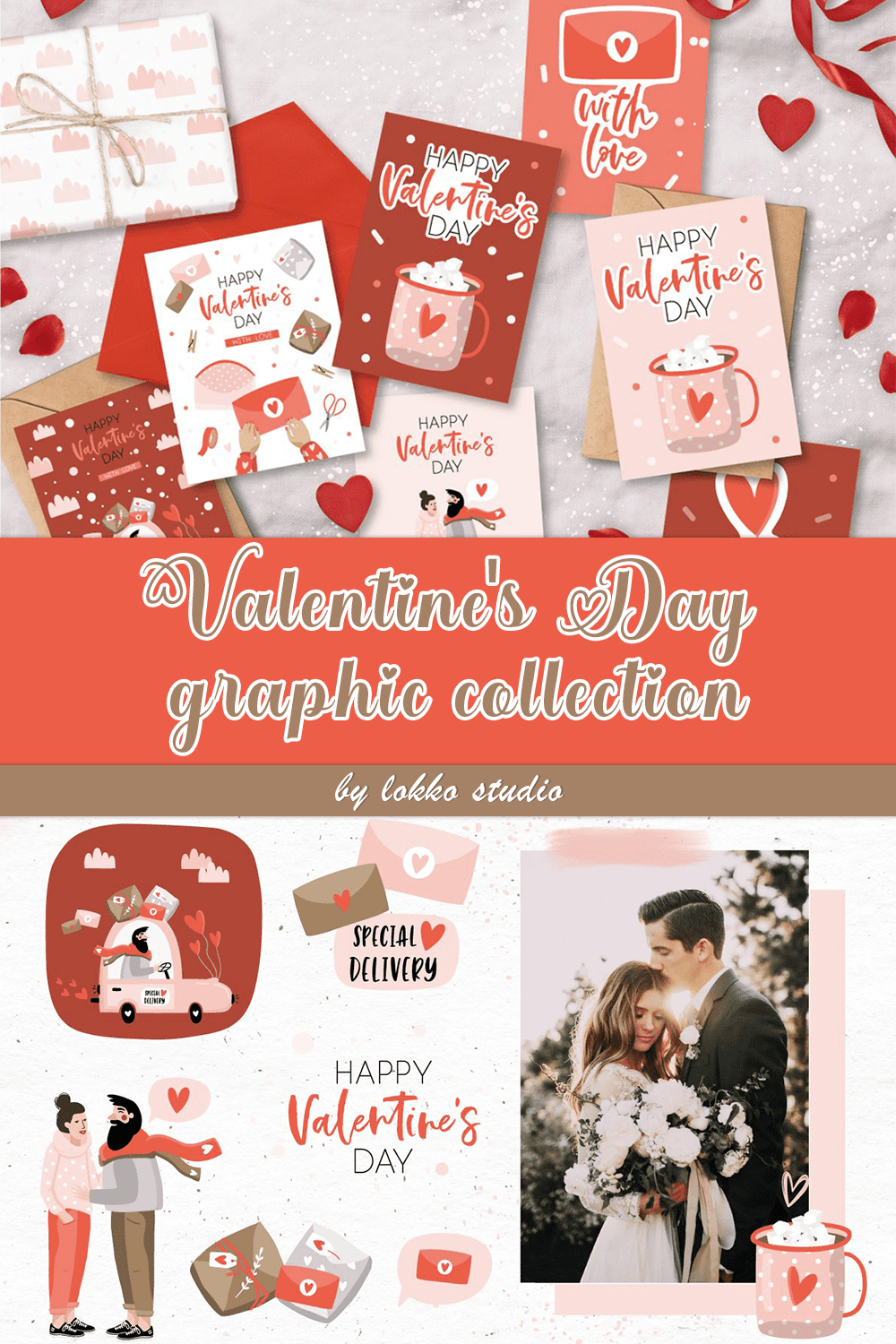 Special graphics for Valentine's Day on prints.