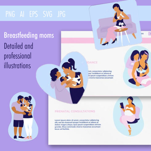 Images with breastfeeding moms.