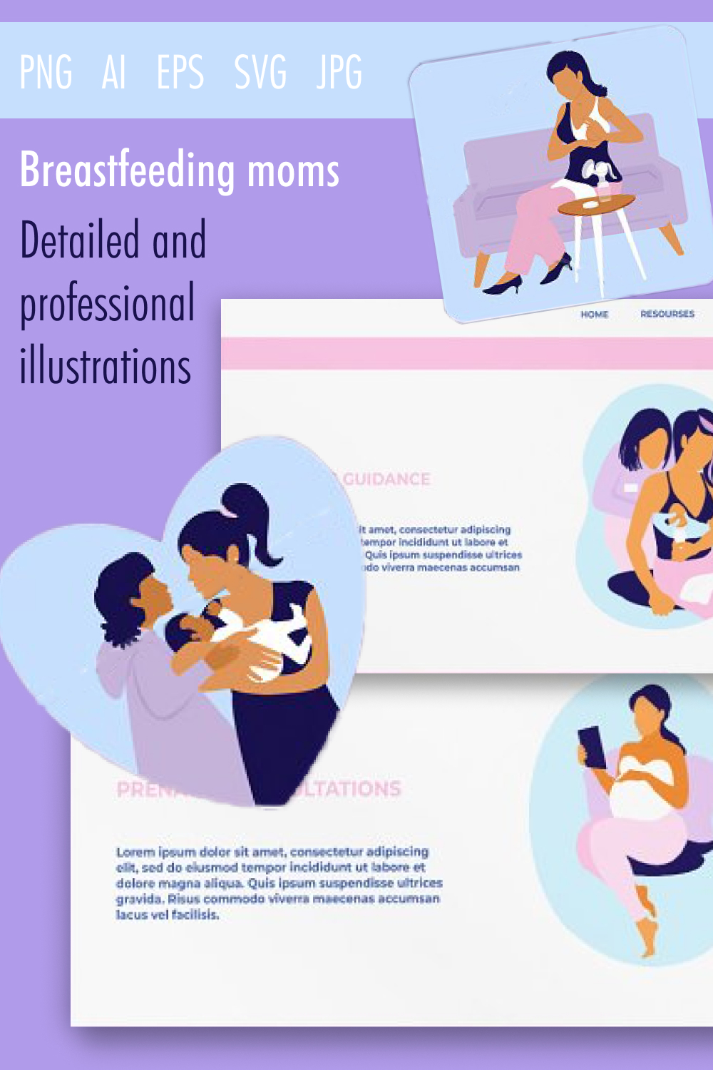 Pinterest of breastfeeding moms.