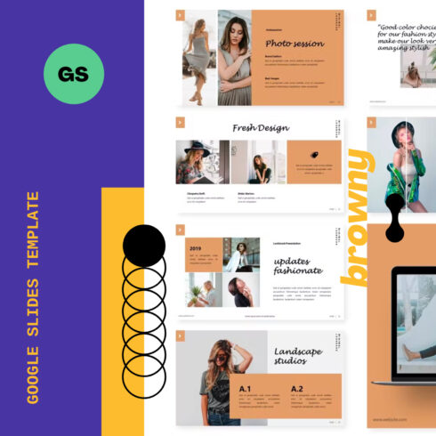 Preview images browny google slides template.