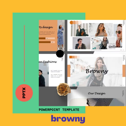 Preview images browny powerpoint template.