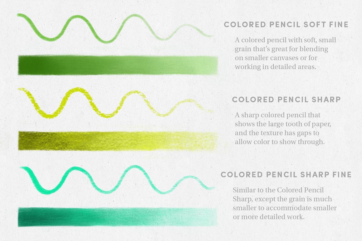 Green and light green pencil textures.