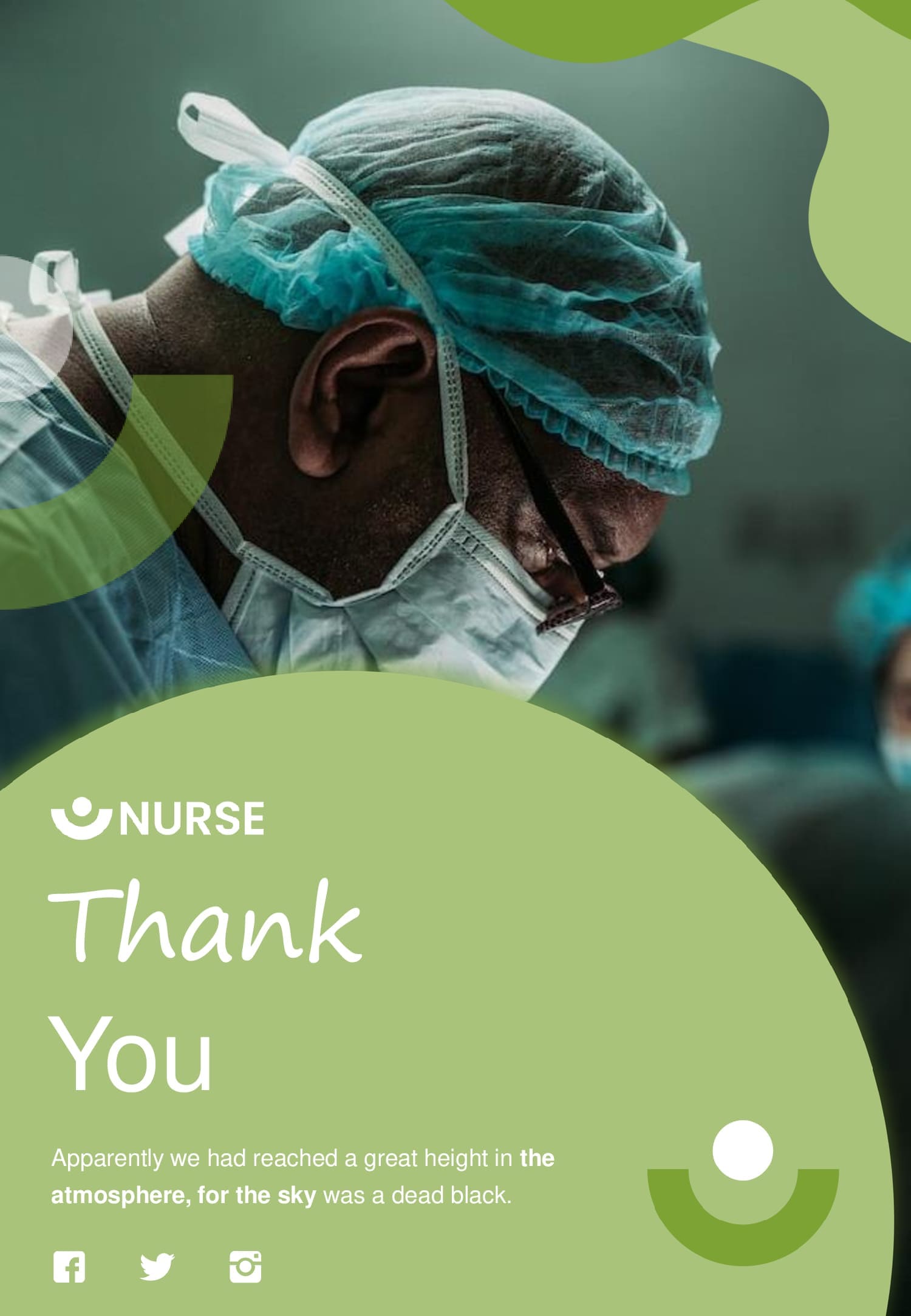 Appreciation slide with a picture of a medical worker.