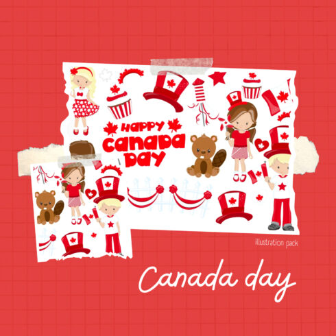 Preview canada day illustration pack.
