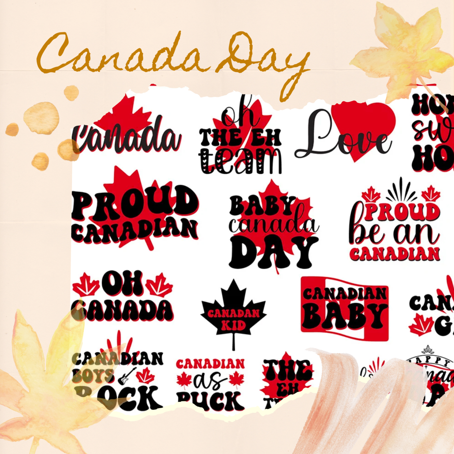 Preview canada day svg bundle.