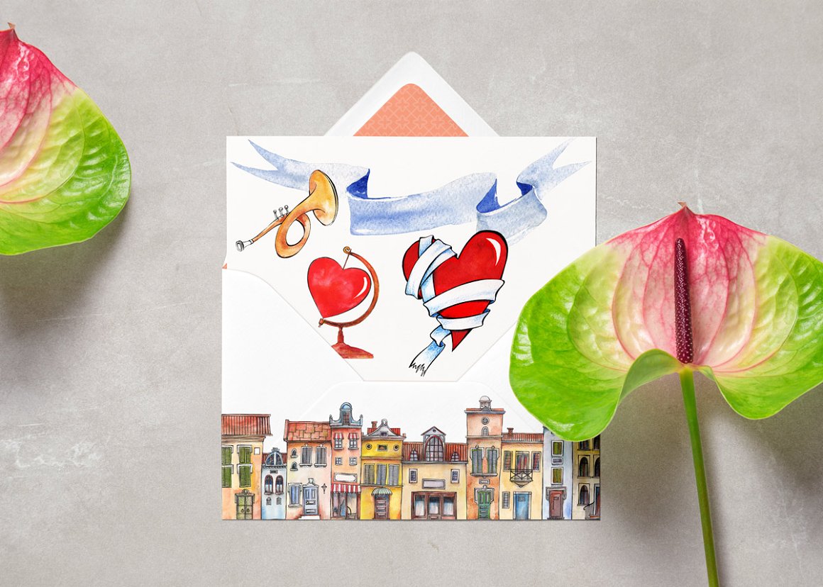 Print on the find with hearts and houses.