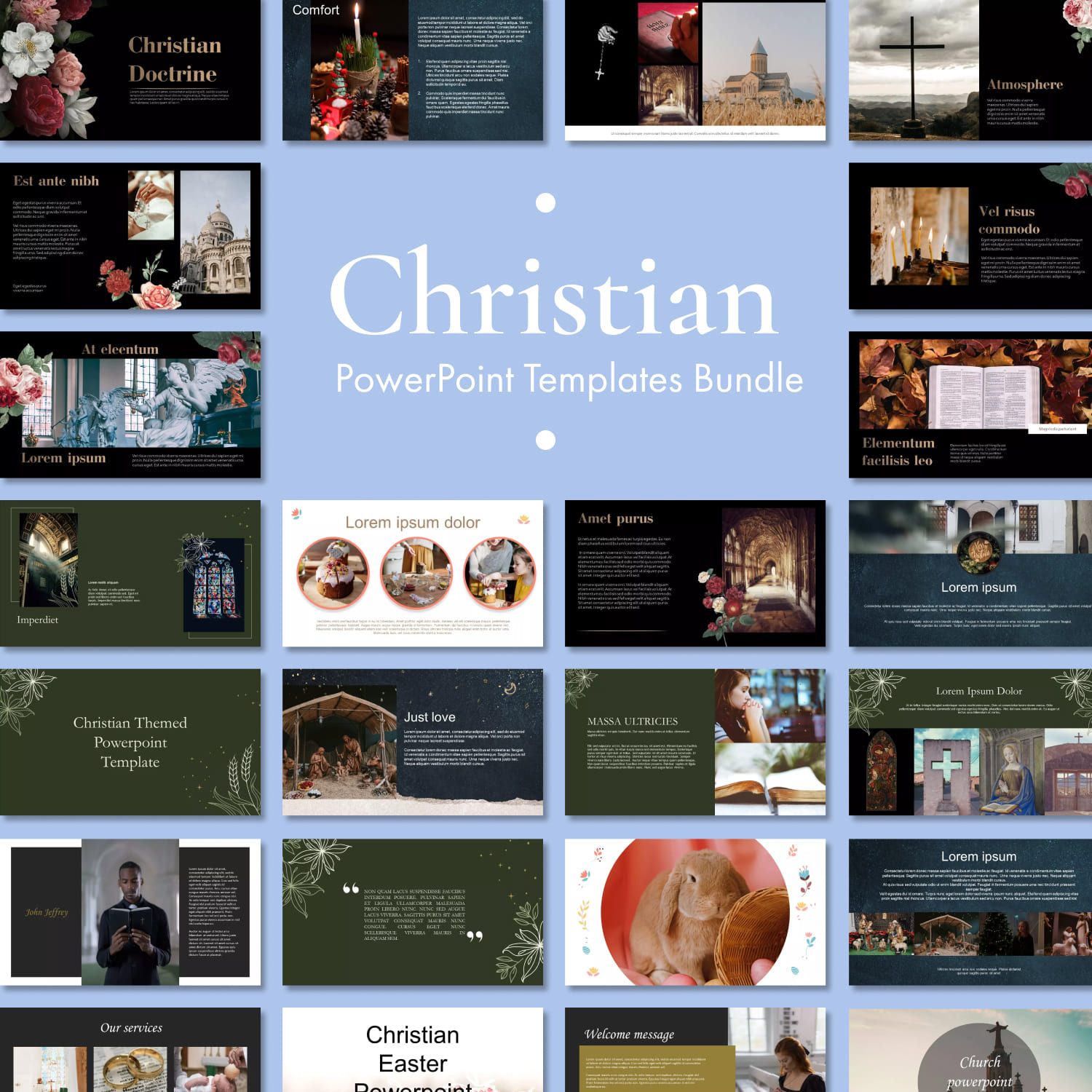 Images with christian powerpoint templates bundle.