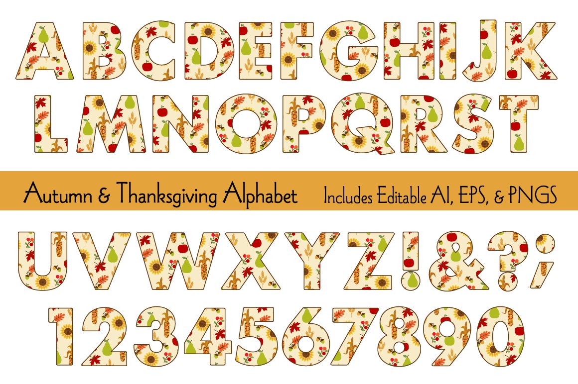 English alphabet with light textures.