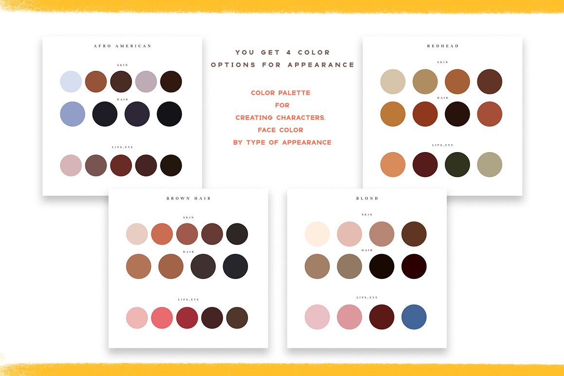 Different shades, etc.