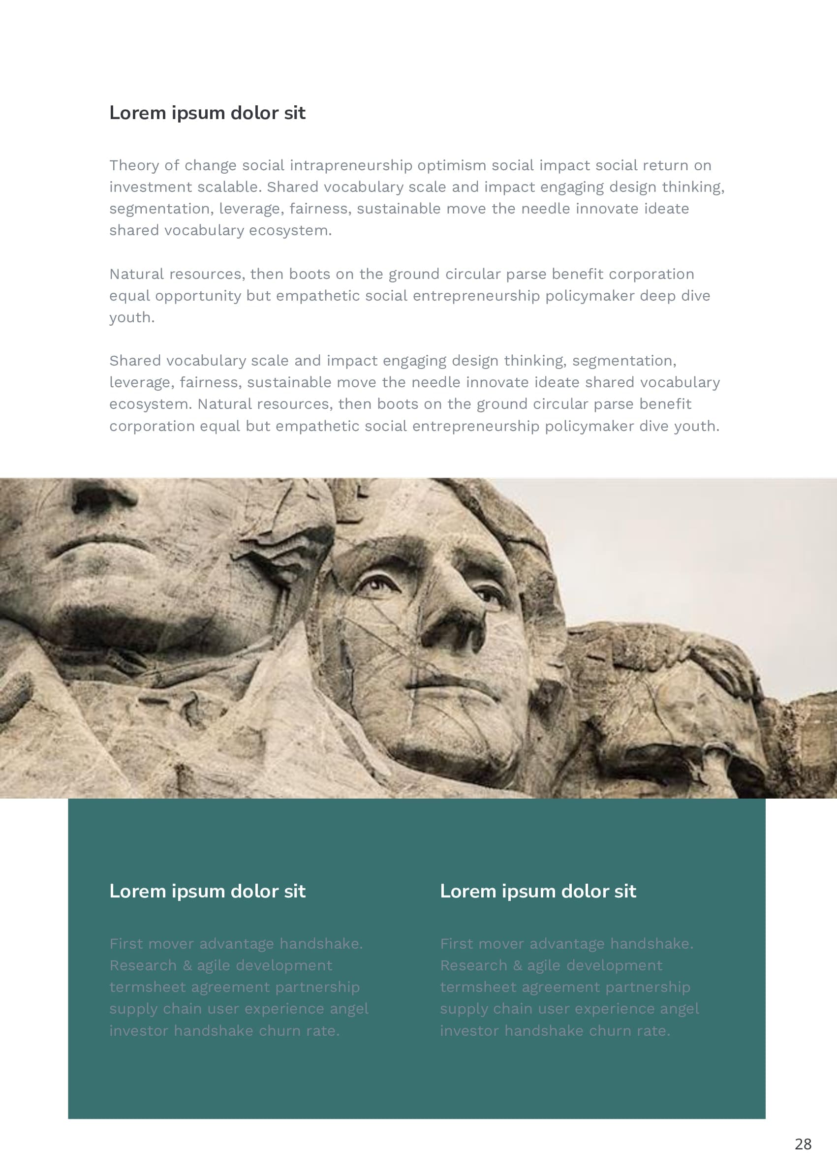Background with images of American presidents carved on a stone mountain.