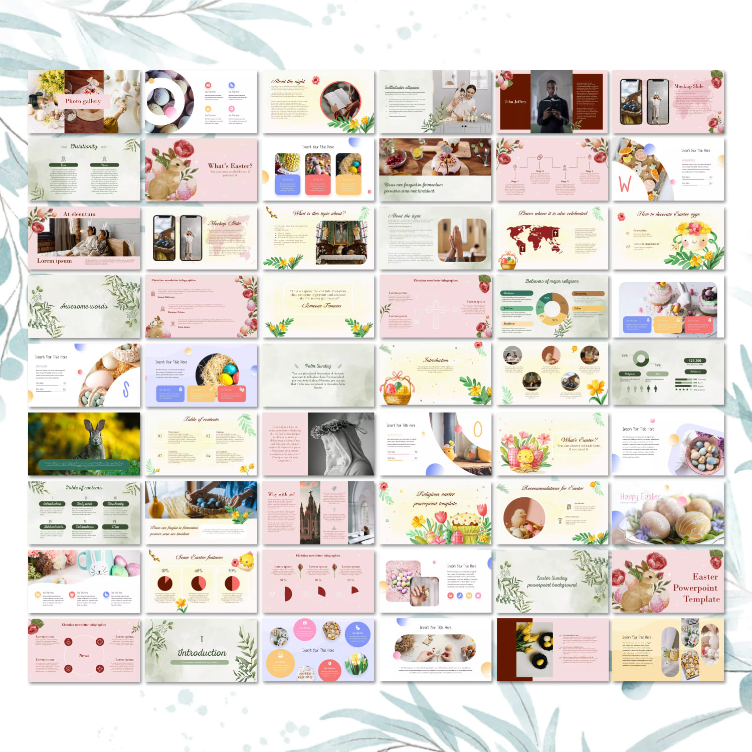 Preview easter powerpoint templates bundle.