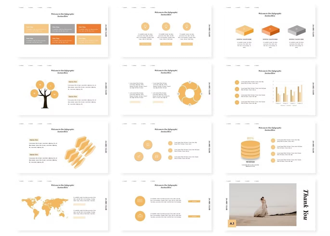 Infographics of various forms in the expressing template.