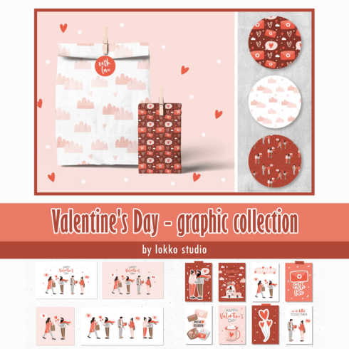 Examples of using a graphic collection for Valentine's Day.