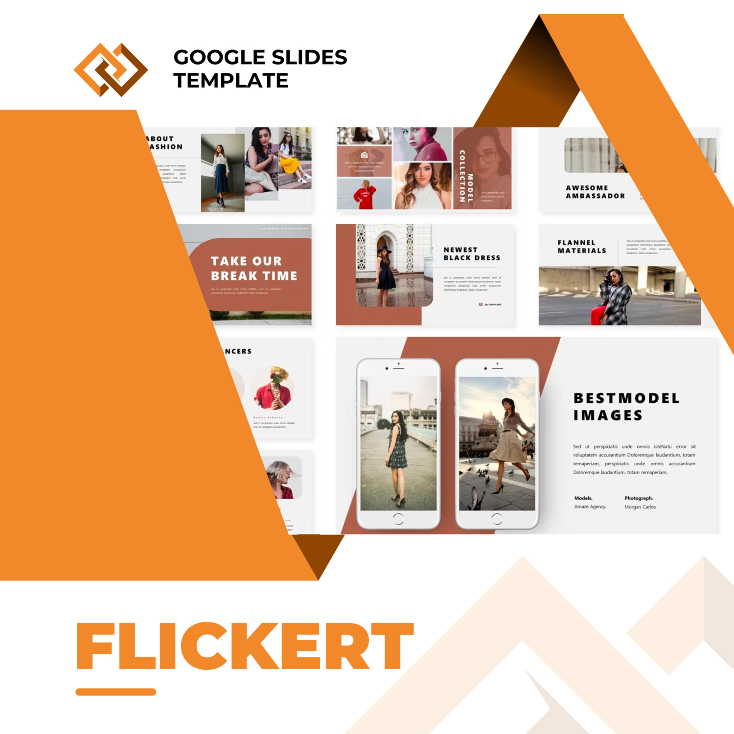 Preview images flickert google slides template.